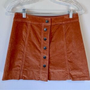 Madewell Corduroy Mini w/ Button Front, Size 2